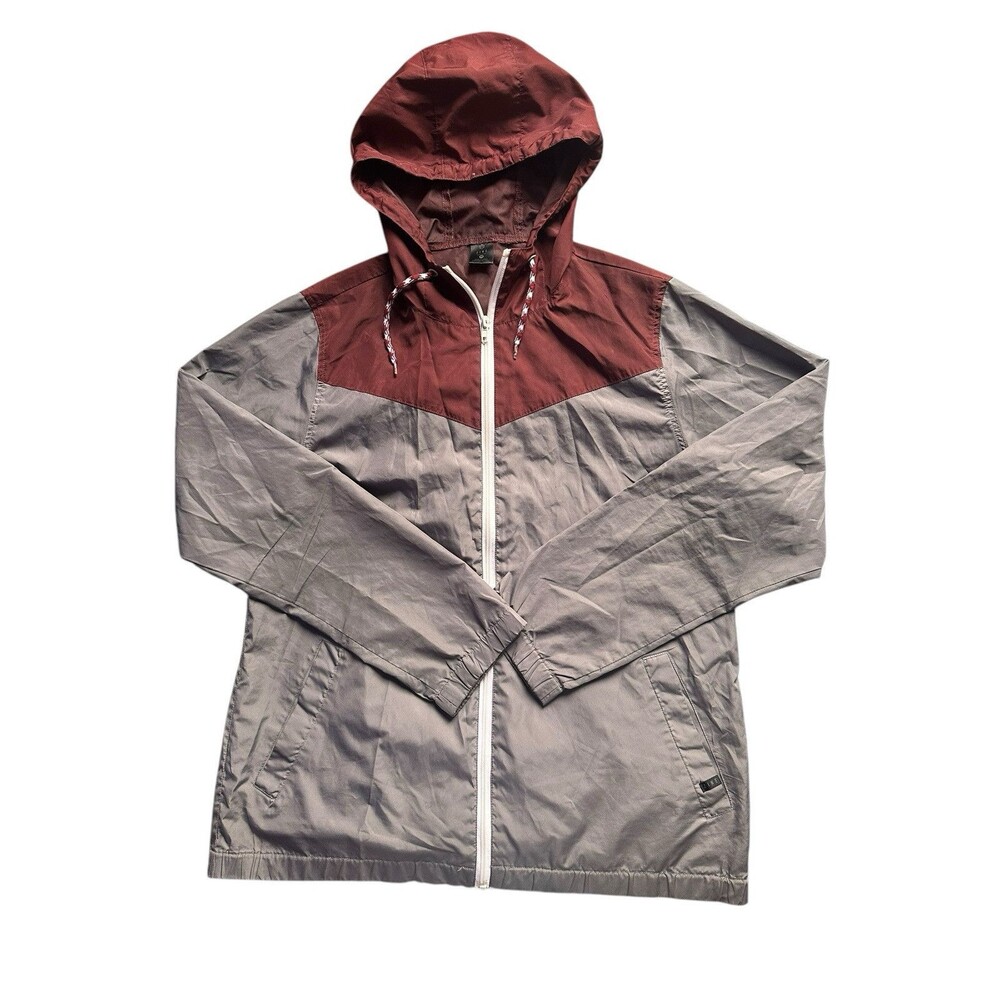 Zine Men’s Hooded Windbreaker Jacket Size Medium - Stylish Casual Outerwear